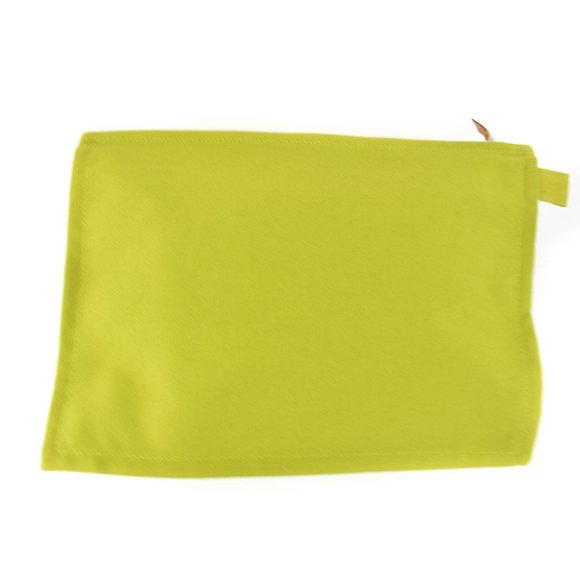 HERMES: Lime Green, Canvas & "H" Logo Medium Travel/Cosmetic/Toiletry Bag (mo) - Picture 5 of 12